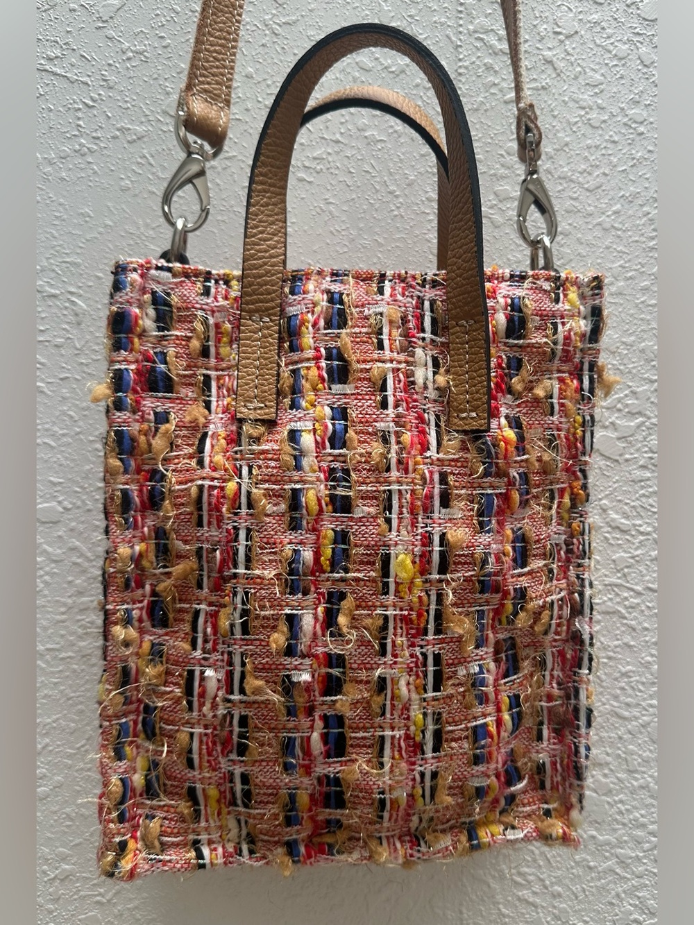 Kassiopea Multicolor Woven Mini Tote with Crossbody Strap